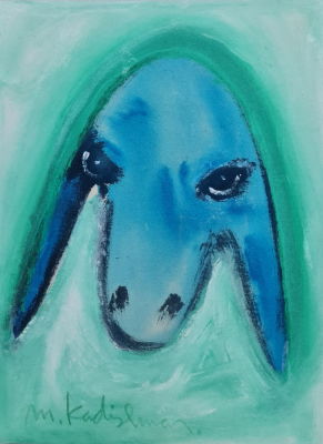 MENASHE KADISHMAN - Technique: Acrylic on canvas Size: 46x35