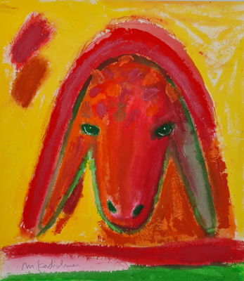 MENASHE KADISHMAN - Technique: Acrylic to fabric Size: 102x92
