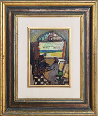 MOSHE ROSENTHALIS - Technique: Oil on cardboard Size: 24x18 Date: 1981