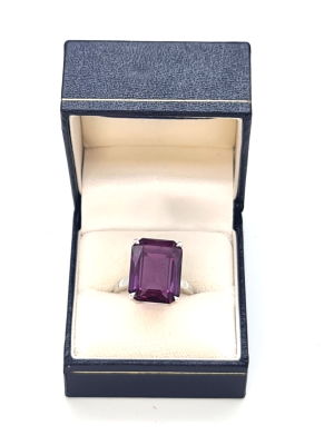 טבעת TIFFANY&amp;CO כסף סטרלינג 925 עם אמטיסט מרשימה, חתום פעמיים , מידה 9 