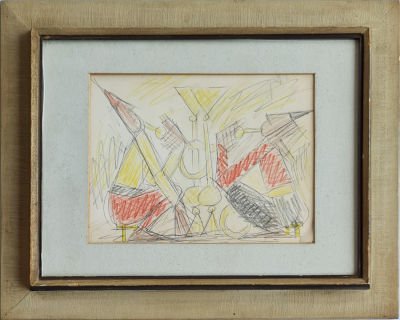 ARIE LUBIN - Technique: Pencil and pastel on paper Size: 22x28