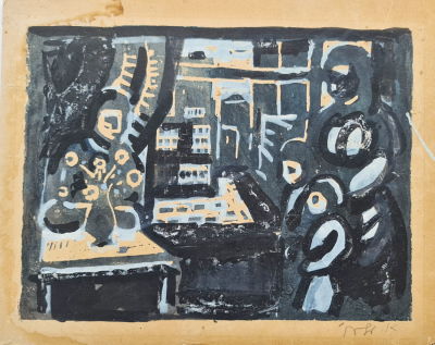 AHARON GILADI - Technique: Gouache on cardboard Size: 36x46