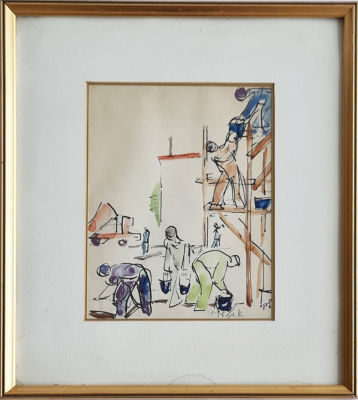 AHARON GILADI - Technique: Watercolor and marker on paper Size: 24x18