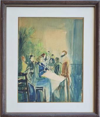 YOSEF KOSSONOGI - Technique: Watercolor on paper Size: 50x35 Date: 1947