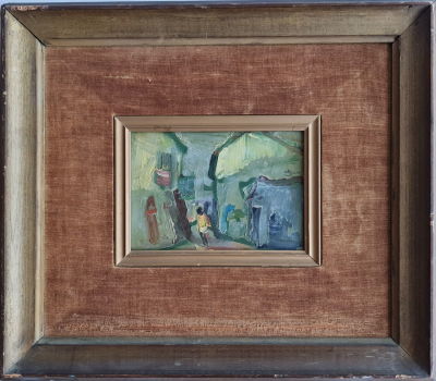 MOSHE ROSENTHALIS - Technique: Oil on cardboard Size: 12x17