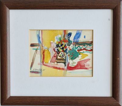 MOSHE ROSENTHALIS - Technique: Watercolor on paper / cardboard Size: 13x17 Date: 1985