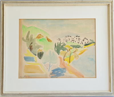 SHIMSHON HOLZMAN - Technique: Watercolor on paper Size: 43x55 Date: 1957