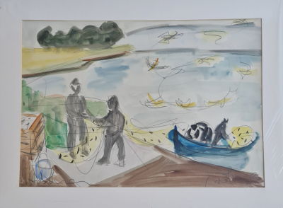 SHIMSHON HOLZMAN - Technique: Watercolor on paper Size: 50x68