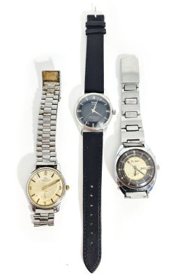 לוט 3 שעונים : שעון צבאי PILOT מכני , שעון שוויצרי וינטג TECHNOS , שעון רוסי SLAVA 