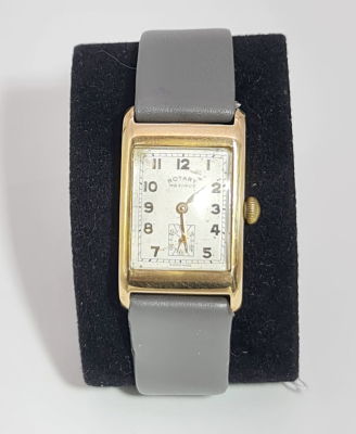 שעון זהב 14 קראט שוויצרי תוצרת ROTARY , מנגנון מתיחה, מצב עבודה, משקל כולל רצועה 