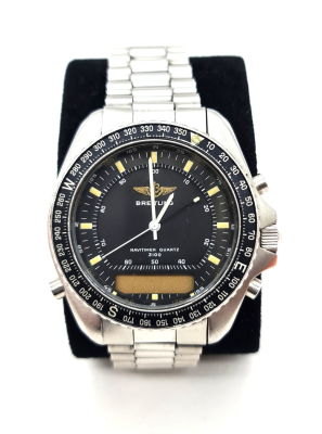 שעון BREITLING קוורץ , יש להחליף סוללה, קוטר 40 , רצועה לא מקורית