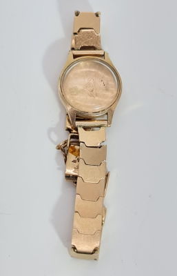 צמיד ובית שעון מזהב 14 קראט חתום , היה פעם שעון , המנגנון הוצא ממנו , משקל 16.38 גרם 