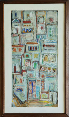 PINCHAS ABRAMOVICH - Technique: Oil/gouache on paper Size: 68x30