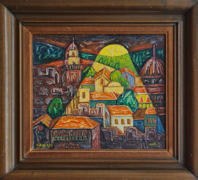 ISAAC AMITAI - Technique: oil on wood Size: 41x46