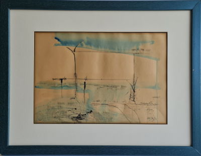 MOSHE GIVATI - Technique: Watercolor on paper Size: 32x47 Date: 1960