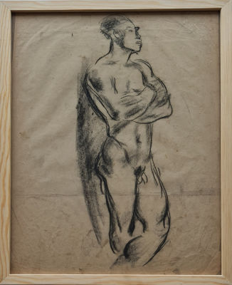 YEHEZKEL STREICHMAN - Technique: Charcoal on paper Size: 50x37 Date: 1938