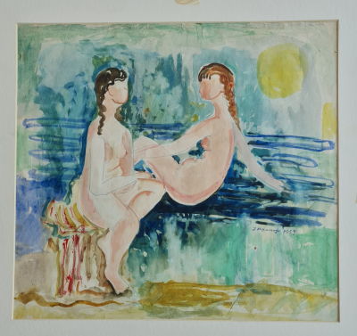 YOSEF KOSSONOGI - Technique: Watercolor on paper Size: 42x46 Date: 1959