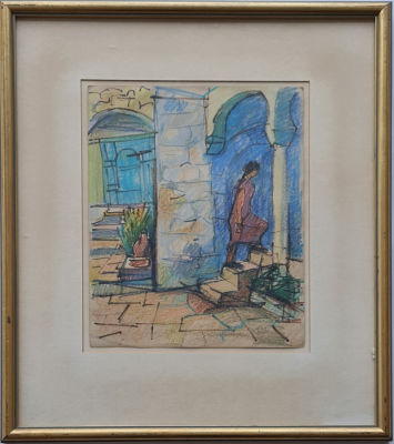 JACOB EISENSCHER - Technique: Pastel on paper Size: 31x24