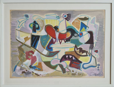MORDECHAI ARIELI - Technique: Gouache on paper Size: 50x70