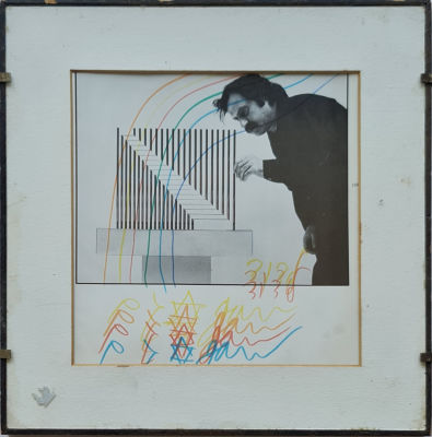 YAACOV AGAM - Technique: Pastel on photography Size: 24xx22