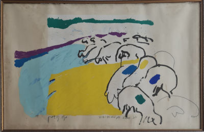 MENASHE KADISHMAN - Technique: Hand painted lithograph Size: 75x110