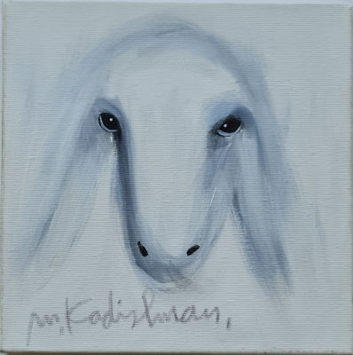 MENASHE KADISHMAN - Technique: Acrylic on canvas Size: 25x25
