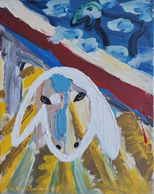 MENASHE KADISHMAN - Technique: Acrylic on canvas Size: 74x60