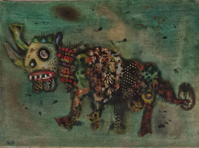 ISRAEL PALDI - Technique: Oil and collage on canvas Size: 60X81