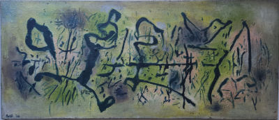 ISRAEL PALDI - Technique: Oil on canvas attached to wood Size: 80X200