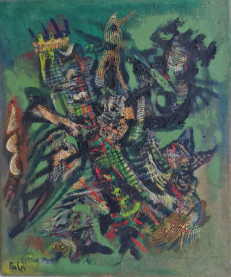 ISRAEL PALDI - Technique: Oil and collage on canvas Size: 55X46