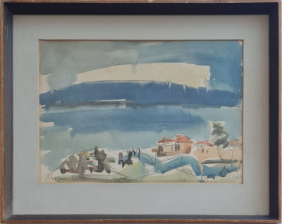 SHIMSHOM HOLTZMAN - Technique: Watercolor on paper Size: 25x36 Date: 1963