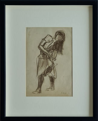MICHAEL ARGOV - Technique: Charcoal on paper Size: 32x20 Date: 1944