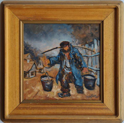 SHMUEL GOLDSHTEIN - Technique: Oil on mesonite Size: 28x28