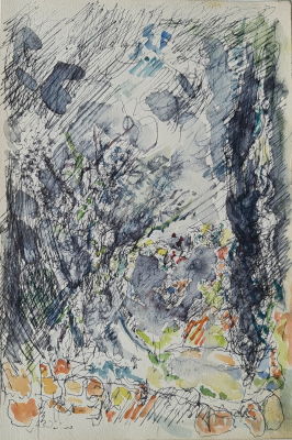 YEHEZKEL STREICHMAN - Technique: Watercolor, ink and pen on paper Size: 23x16