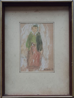 MOSHE MOKADY - Technique: Watercolor on paper Size: 19x12 Date: 1935