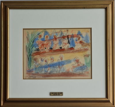 MARCEL JANCO - Technique: Watercolor marker and pencil on paper Size: 24X32 Date: 1948