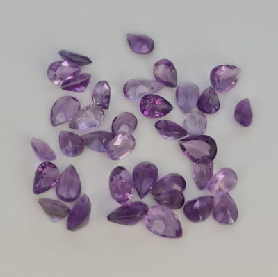 לוט אבני אמטיסט מלוטשות בתפזורת, 25 קראט, באיכות גבוהה לשיבוץ, טבעיות מהכספת באחריות מלאה