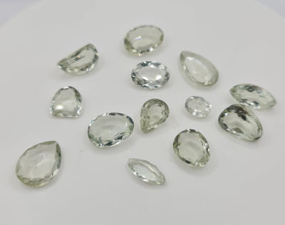 לוט 13 אבני אמטיסט ירוק מלוטשות באיכות מעולה, 73.5 קראט, טבעיות מהכספת באחריות מלאה