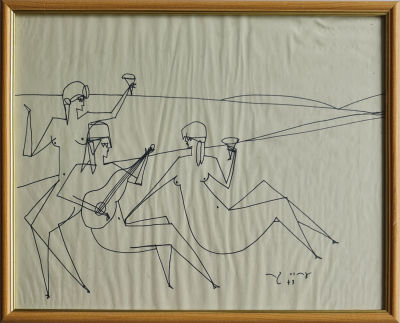 AMOS KEINAN - Technique: MARKER ON PAPER Size: 45x55