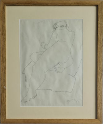 NAFTALI BEZEM - Technique: DRAWING ON PAPER Size: 55x36 Date: 1950