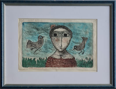 YOSL BERGNER - Technique: ETCHING COLORED BY HAND Size: 22x32