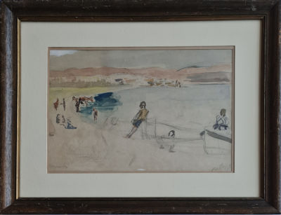 SHIMSHON HOLZMAN - Technique: WATERCOLOR AND DRAWING ON PAPER Size: 34x46