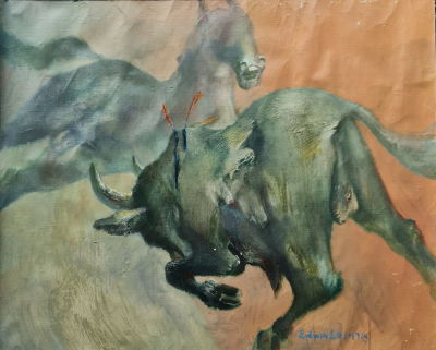 EDWIN SOLOMON - Technique: OIL ON CANVAS Size: 80x100