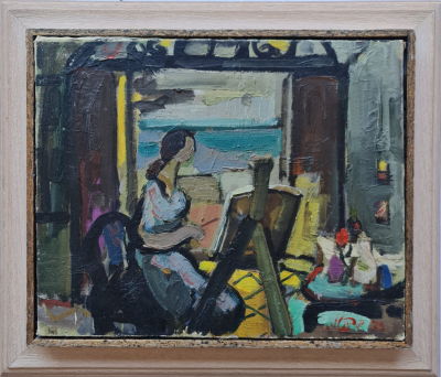 MOSHE ROSENTHALIS - Technique: OIL ON CANVAS ATTACHED TO BOARD Size: 33x41