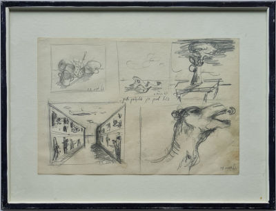 YOSL BERGNER - Technique: DRAWING ON PAPER Size: 24x35