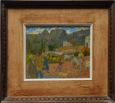 GREGUAR MICHONZE - Technique: OIL ON PAPER ATTACHED TO CANVAS Size: 22X27 Date: 1961