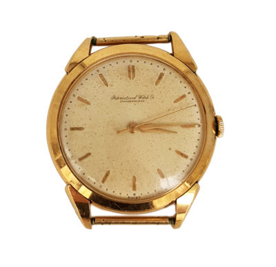 שעון זהב 18 קראט IWC שפהאוזן ללא רצועה, משקל כולל 33.5 גרם ,במצב עבודה