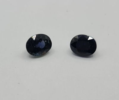 זוג אבני ספיר מלוטשות סופר AAA++, משקל 2.6 קראט, ברמה גבוהה, שקופות ונוצצות, טבעיות 