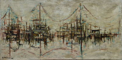 EFRAIM MODZELEWICH - Technique: OIL ON CANVAS Size: 40x80