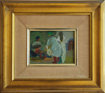 MOSHE ROSENTHALIS - Technique: OIL ON CARDBOARD Size: 12x17